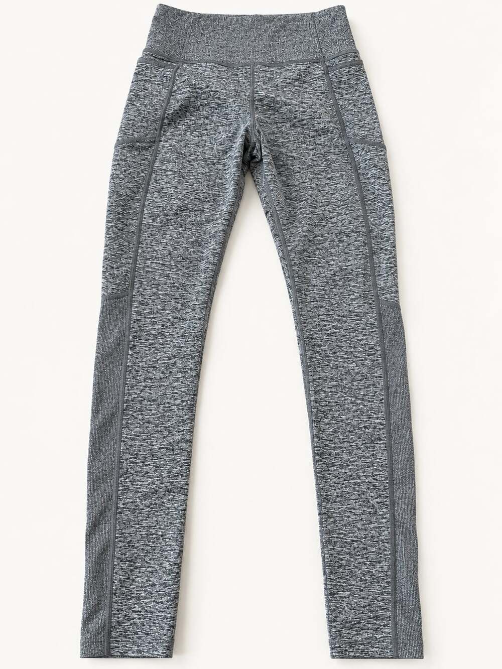 Athleta Exhale Heel Tight Gray Space Dye Leggings Size M (t)